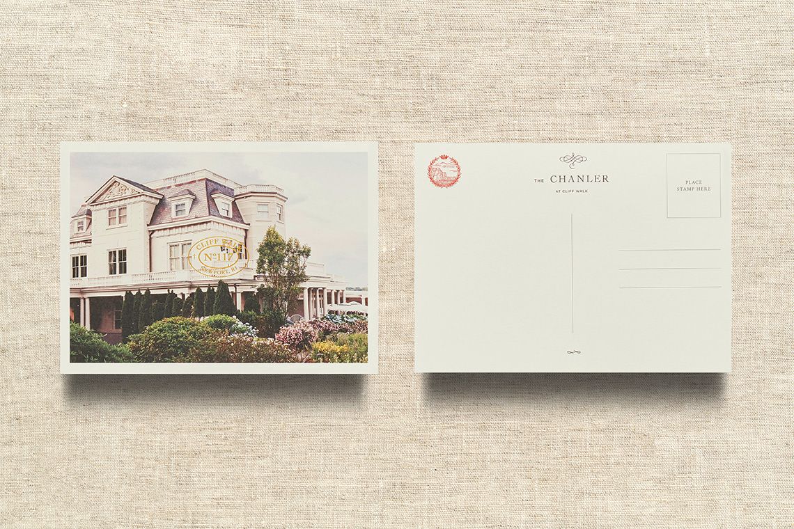 Postal de The Chanler con sello