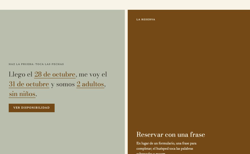 Reserva de la opción 3: la reserva escrita como una frase